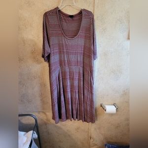 Torrid Pink and Grey Striped T-Shirt Dress